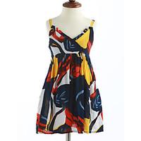 Girl\'s Print Lattice Dress, Cotton Summer Sleeveless