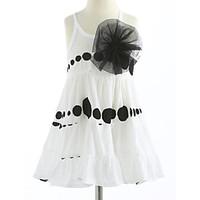 girls polka dot lattice dress cotton summer sleeveless