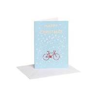Ginger and French Road Bike Snowflake Christmas Card