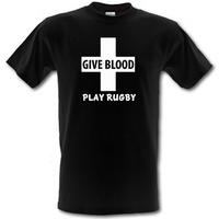 Give Blood. Play Rugby. male t-shirt.