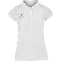 Gilbert Blaze Netball Polo Shirt - White, White