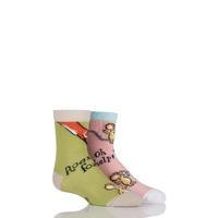 Girls & Boys 2 Pair Gruffalo Pink Mouse Oh Help & Green Owl Ice Cream Socks