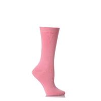 Girls 1 Pair SockShop Colours Outstanding Quality & Value Plain Sunset Pink Cotton Socks