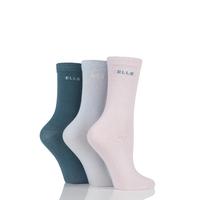 Girls 3 Pair Elle Plain Cotton Socks