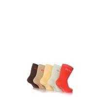 Girls 5 Pair Baby Elle Bohemian Plain Socks