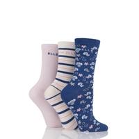 girls 3 pair elle patterned cotton socks