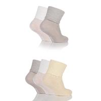 Girls 5 Pair Baby Elle Khaki Plain Ankle Socks