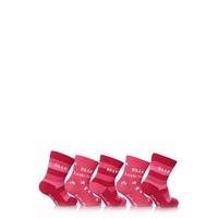 Girls 5 Pair Baby Elle Pink Stars & Stripe Socks