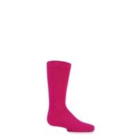 Girls 1 Pair SockShop Plain Bamboo Socks with Comfort Cuff and Handlinked Toes In Bright Pink