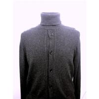 gieves size l dark grey roll neck cashmere jumper