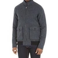 Gibson London Blue Herringbone Harrington Jacket 42L Blue