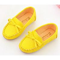 Girl\'s Loafers Slip-Ons Comfort PU Casual Yellow Pink White