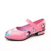 Girl\'s Flats Spring / Fall Closed Toe / Flats PU Outdoor Flat Heel Animal Print / Magic Tape Blue / Pink