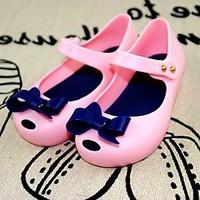 Girl\'s Sandals Summer PVC Casual Flat Heel Bowknot Blue Pink Purple Fuchsia Others