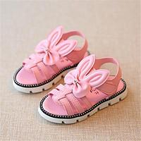 girls sandals summer leather casual flat heel bowknot white blushing p ...