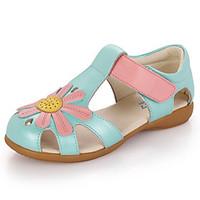 Girl\'s Sandals Summer Sandals / Open Toe Leather Casual Flat Heel Applique Blue / Pink / White Others