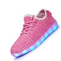 Girl\'s Athletic Shoes Spring Summer Fall Winter Light Up Shoes Fabric Athletic Flat Heel LED Black Blue Pink White Other
