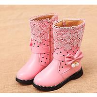 girls boots spring fall combat boots pu casual flat heel zipper black  ...