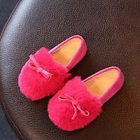 girls loafers slip ons spring fall winter moccasin fleece casual flat  ...