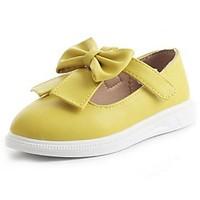 Girls\' Flats Comfort Light Up Shoes PU Casual Yellow Peach Blushing Pink Flat