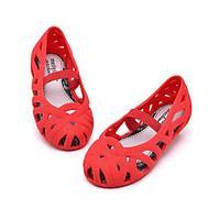 Girls\' Flats Comfort Hole Shoes Synthetic Spring Fall Outdoor Casual Walking Magic Tape Low Heel Blushing Pink Red Black Flat