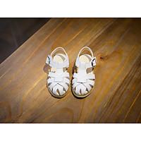 girls sandals summer fall mary jane leather outdoor flat heel white re ...