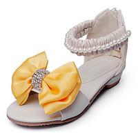 Girls\' Sandals Comfort Flower Girl Shoes Leatherette Summer Fall Wedding Outdoor Office Career Party Evening Dress CasualRhinestone