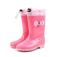Girls\' Flats Comfort Rubber Spring Fall Outdoor Casual Walking Rain Boots Magic Tape Low Heel Navy Blue Blushing Pink Light Blue Flat
