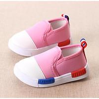 Girls\' Flats Spring Fall First Walkers Canvas Outdoor Casual Walking Low Heel Magic Tape Blushing Pink Black White