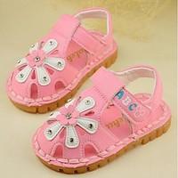 girls sandals summer sandals casual flat heel magic tape pink white ot ...