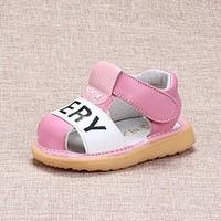 Girls\' Baby Sandals Slingback Other Animal Skin Summer Casual Slingback Flat Heel Black Peach Blushing Pink 1in-1 3/4in