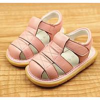 Girls\' Baby Flats First Walkers Cowhide Spring Fall Casual Outdoor Walking First Walkers Magic Tape Low HeelWhite Blushing Pink Light