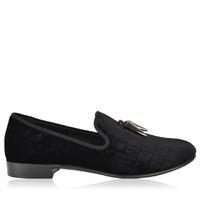 GIUSEPPE ZANOTTI Shark Tooth Velvet Loafers