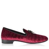 GIUSEPPE ZANOTTI Shark Tooth Velvet Loafers