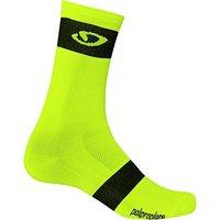 Giro Comp Racer Cycling Socks In Highlight Yellow/black Medium, High Yellow/bla
