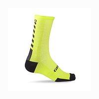 Giro Hrc+ Merino Wool Cycling Socks In Bright Lime/black Small, Lime/black