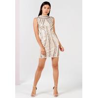 Girls On Film Embellished Mini Dress in Cream