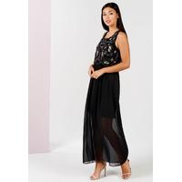 Girls On Film Embellished Maxi Dress in Black with Sheer Hem