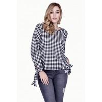 GINGHAM LONG SLEEVE TOP