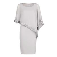 Gina Bacconi Crepe and Chiffon Dress with Sequin Trim