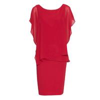 Gina Bacconi Chiffon Over Crepe Dress with Bead Edge