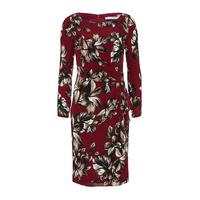 Gina Bacconi Floral Print Crepe Dress