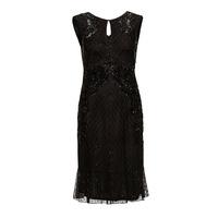 gina bacconi embellished dress in black