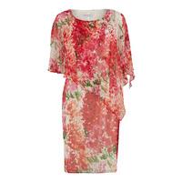 Gina Bacconi Water Colour Chiffon dress with Cape