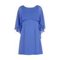 Gina Bacconi Crepe Dress with Attached Chiffon Cape