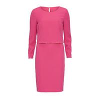 Gina Bacconi Long Sleeved Crepe Dress with Jewel Embellishment in Pink