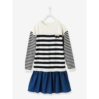 Girls Dress off-white striped