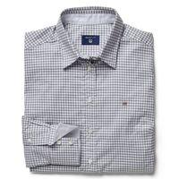 Gingham Checked Stretch Oxford Shirt - Graphite