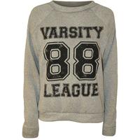 Gisselle Varsity 88 Print Sweatshirt - Grey