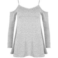 Gia Off Shoulder Flared Top - Grey